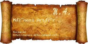 Ménesi Artúr névjegykártya